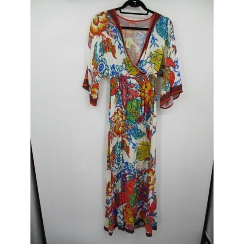 Flying Tomato Womens Dress XS Multi Color V Neck Boho Colorful Casual Summer New